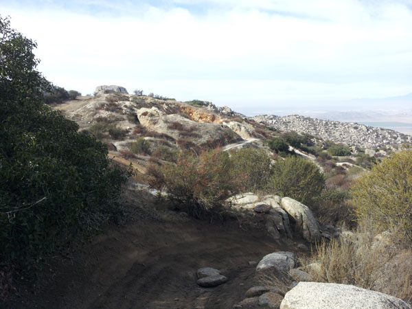 Overlooking the felspar quarry in Nuevo California