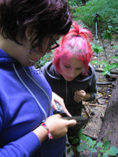 Having fun looking at rocks in philadelphia