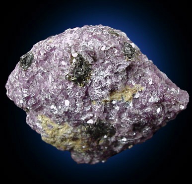 Microlite in crude 3-4 mm. crystals in fine-grained purple Lepidolite