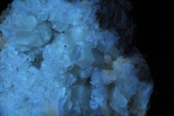Colemanite glows bright in Short Wave Ultra Violet Light, like MANY of the minerals found in the area.