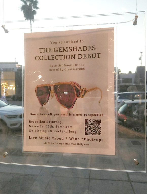 Advertisement featuring the information for the limited weekend event to promote the GemShades Sunglass Collection