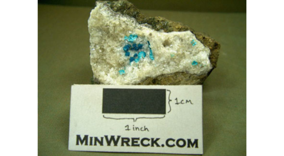 Small Cavansite crystals on matrix from the type locality in Oregon